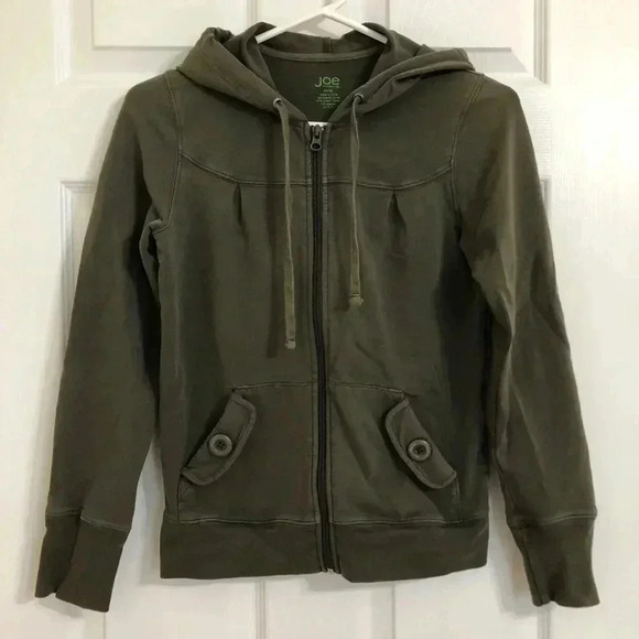 Joe Fresh Green Zippered Hoodie Size Extra Small - Picture 1 of 16
